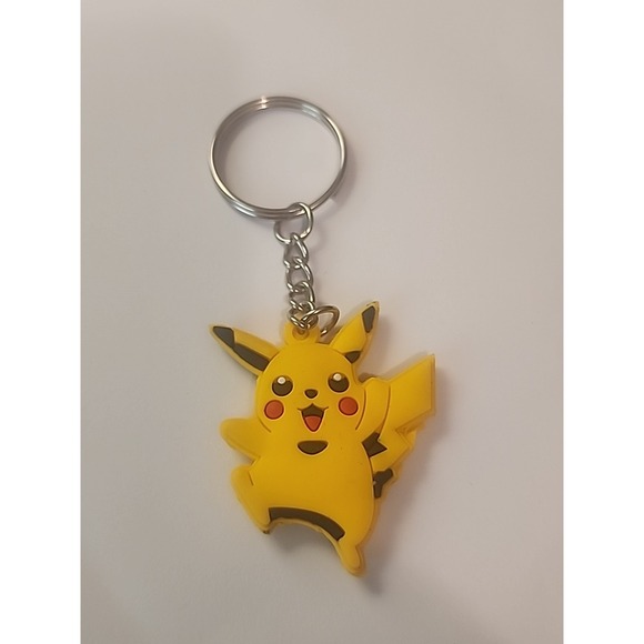 Small Pikachu Pokémon‎ 2 Sided Rubber Keychain - Picture 2 of 2